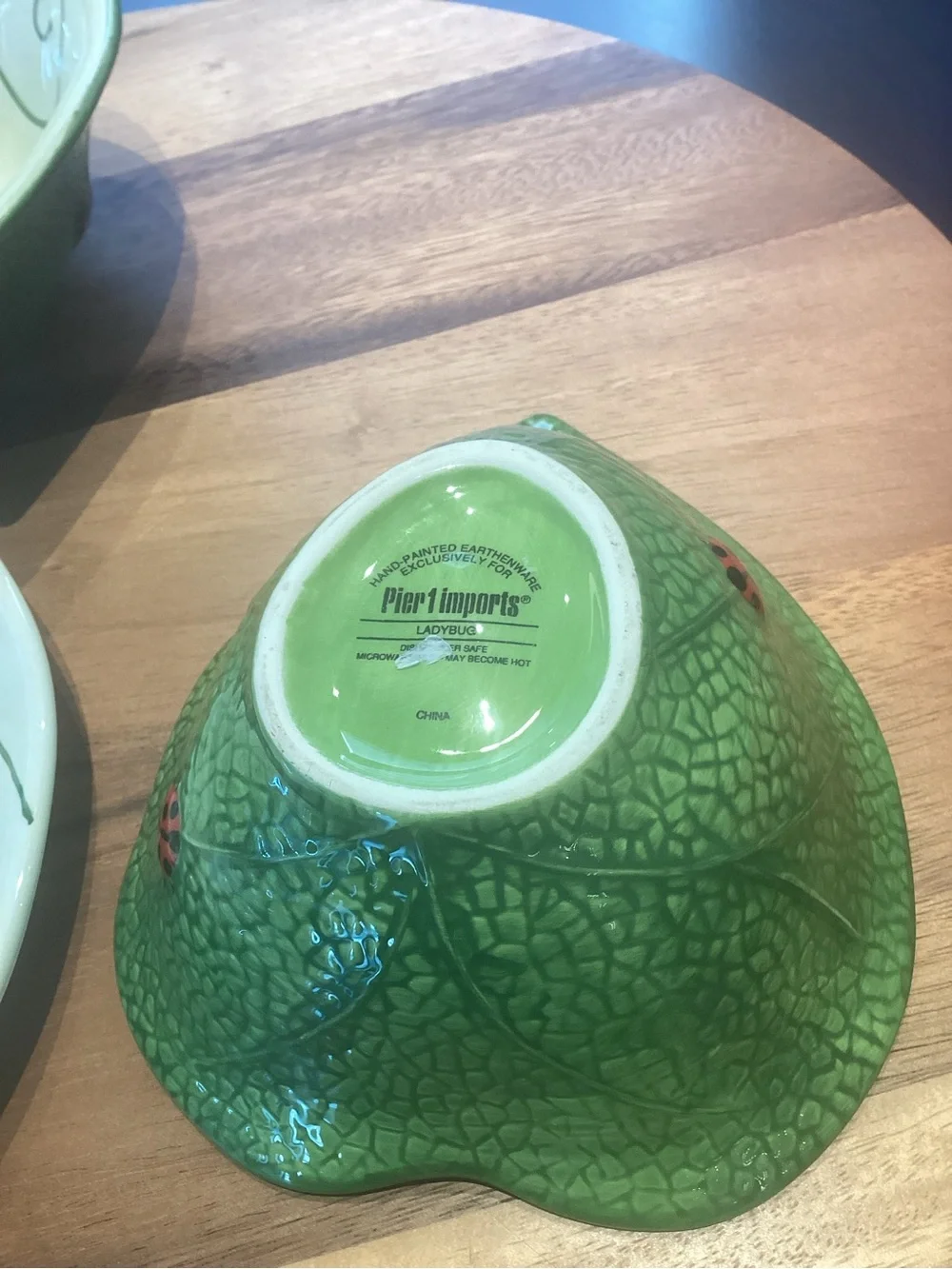 Pier 1 ladybug Salad Plate & bowls (2) set like new Heart Shaped Botanical